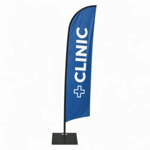 Custom Blade Banner with Pole and Water Base for Vehicle Rental Advertising