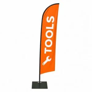 Custom Blade Banner with Pole and Water Base for Vehicle Rental Advertising