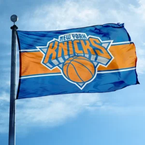 Custom Blue Orange Basketball Fan Flag Double-Sided Polyester Sports Wall Hanging Banner for Indoor Outdoor Decoration