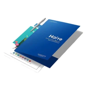 Custom Brand Logo Luxury Embossed Coated Paper A4 Business Card Pockets Presentation Folder for Trade Show Education Hospital