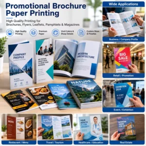 Custom Brochure Flyer Leaflet Booklet Magazine Printing Service for Marketing