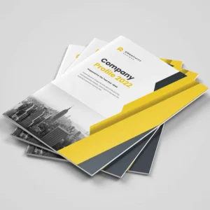 Custom Brochure with Saddle-Stitched Binding Paper Material Featuring Logo Graphics Design