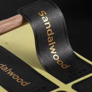 Custom Bump Sticker Labels Embossed Gold Foil Adhesive Logo Stickers for Candle Gift Boxes and Bags