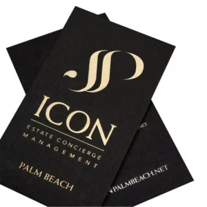 Custom Business Brochure, Black Blue Gold Full-Color Art Paper Personalized Thank-You Cards