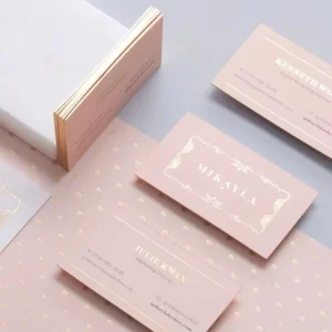 Custom Business Card Gold Foil Embossed Art Paper for Beauty Salons Spas Lash and Nail Studios