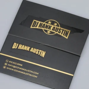 Custom Business Card with Gold Foil Stamping and UV Coating for Trade Shows