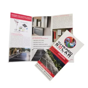 Custom Business Flyers Brochures Art Paper Offset Printing Double Three-sided Folded Film Lamination Embossing/Debossing