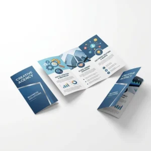 Custom CMYK Offset-Printed Tri-Fold Brochure, 200g Coated Paper, Matte Finish, Custom Logo and Customizable Size