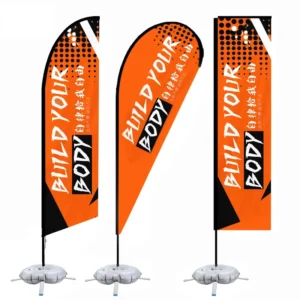 Custom Campaign Teardrop Feather Flag with Pole and Base