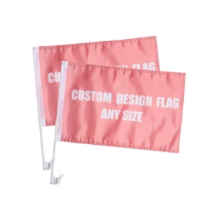 Custom Car Window Flag Double-Sided 12×18 Inch Clip-On Banner for Election Sports Team