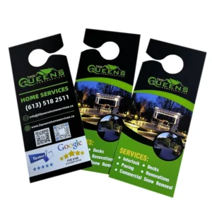 Custom Cardboard Door Hanger Flyer Printing for Real Estate and Hotels