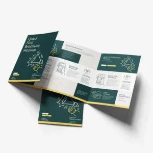 Custom Cardboard Printing Service A4 A5 A6 Mini Folded Trifold Embossed Brochure Leaflet Flyer Booklet