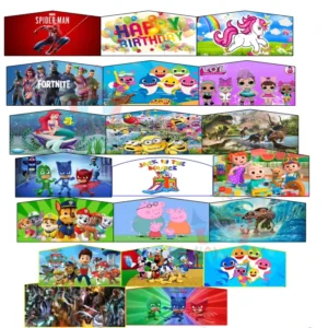 Custom Cartoon Character Theme Banners for Inflatable Bounce Houses