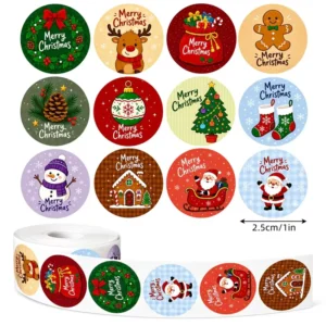 Custom Cartoon Christmas Halloween Sealing Stickers Waterproof Adhesive Packaging Labels