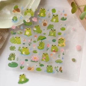 Custom Cartoon Holographic Stickers, Double-Sided Transparent Vinyl, Kiss-Cut, UV-Resistant, Waterproof