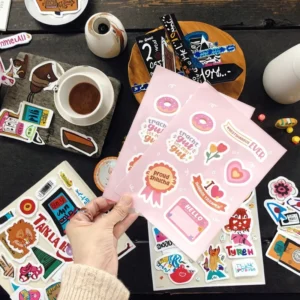 Custom Cartoon Kiss-Cut Personalized Vinyl Sticker Sheets for Packaging