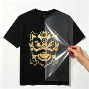Custom Cartoon Logo Gold Silicone Rectangle Silk Screen Eco Friendly Self Adhesive Heat Transfer Labels for Garment
