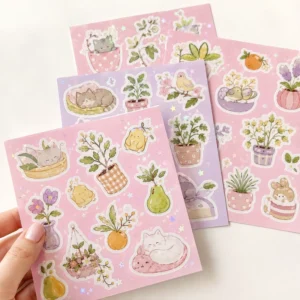 Custom Cartoon Logo Labels Waterproof Self-Adhesive Kiss-Cut Stickers Decorative Labels for Bed Sheets