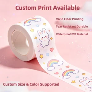 Custom Cartoon Vinyl PVC Self-Adhesive Labels, Outdoor Waterproof Die-Cut Logo Stickers for Gifts and Candy Packaging