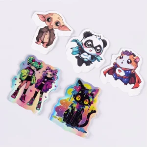 Custom Cartoon Vinyl Stickers Waterproof Matte Decorative Die-Cut Logo Labels