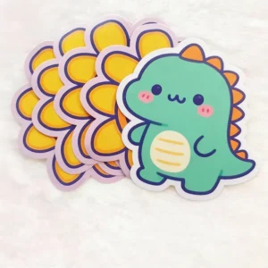 Custom Cartoon Waterproof Adhesive Vinyl Sticker Sheet, Holographic, Die-Cut