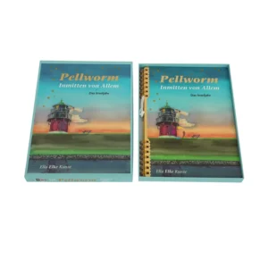 Custom Children’s Spiral Story Board Book with Top and Bottom Box Printing and Ribbon