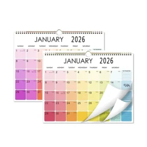 Custom Chinese A3/A4 Paper UV-Printed Wall Calendar with Photo Frame and Clock for Office Decor