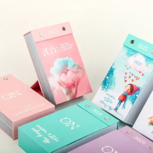 Custom Chinese Advent Digital Desktop Calendar Planner Cube Table Calendar with Stand