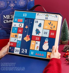 Custom Christmas Advent Calendar Empty Gift Box with 12-Day Countdown