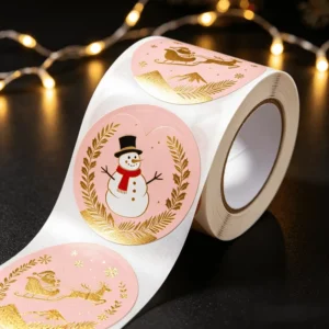Custom Christmas Gift Stickers UV-Resistant Holographic BOPP Logo Packaging Seal Labels for Small Business