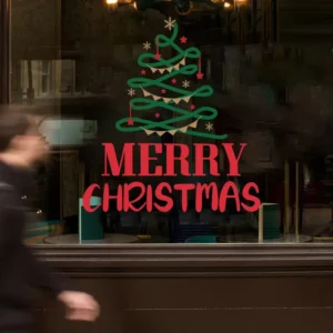 Custom Christmas Static Cling Glass Window Letter Decal Sticker