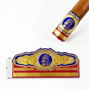 Custom Cigar Band Ring Labels, Waterproof PET Vinyl, Embossed, Strong Adhesion