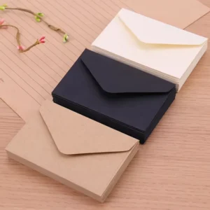 Custom Classical White Black Kraft Blank Paper Window Envelopes Thank You Card Mini Envelope
