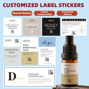 Custom Clear Holographic Paper Bottle Sticker Roll with Gold Leaf Logo, Waterproof, Oil-Proof, and UV-Resistant Packaging