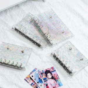 Custom Clear PVC Budget Binder 6 Ring Loose Leaf Cover for Photo Album Cash Envelope Organizer