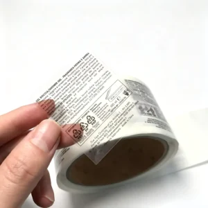 Custom Clear PVC Transparent Waterproof Stickers with Gold Foil Logo Labels