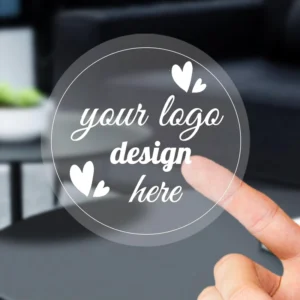 Custom Clear Transparent Waterproof Self-Adhesive Stickers for Business Logos, Text, Images, and Labels