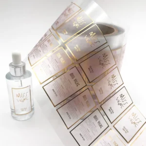 Custom Clear Vinyl Transparent Cosmetic Bottle Labels with Logo Printing