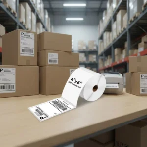 Custom Color 4 x 6 / 100 x 150 mm Thermal Transfer Shipping Label Roll for Logistics Packaging