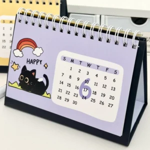 Custom Color Foldable Wall Calendar, Recyclable Kraft Paper, DIY Painting Family Planner