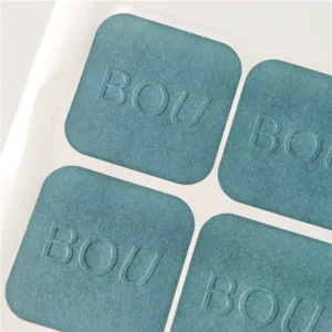Custom Color Logo Relief Printing Embossed Seal Labels with Textured Art Paper