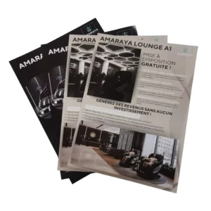 Custom Color Offset Printing Coated Art Paper Film Lamination 105 128 157 200g 300gsm for Catalogs Brochures Folded Leaflets