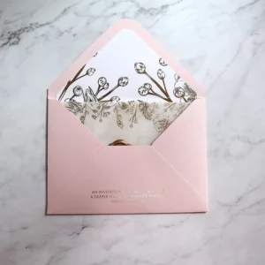 Custom Color-Printed Vellum Handmade Paper Envelope Wedding Invitation Card