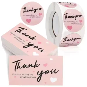 Custom Colorful Printed Thank You Greeting Cards for Small Business