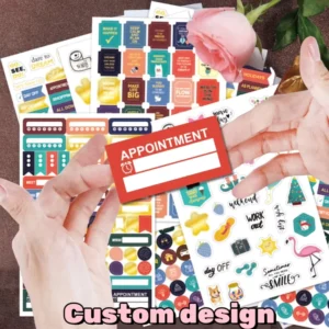 Custom Colorful Self-Adhesive Blank Decorative Labels with Handwritten Instruction Letter Stickers