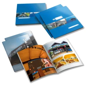 Custom Company Business Brochure Folder Machine Exhibition Matte UV Process Catalog Glossy Binding Folding A5 Brochure Stand