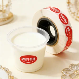 Custom Company Logo Waterproof Adhesive Oval and Round Food Sticker Roll