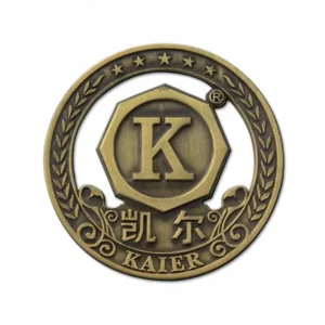 Custom Copper Metal Die Stamped Embossed Eco-Friendly Fade Resistant Outdoor Furniture Nameplate Custom Color