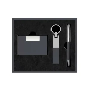 Custom Corporate Gift Set 3-in-1 Metal Pen Keychain Card Holder Business Gift for Clients Promotion Giveaways