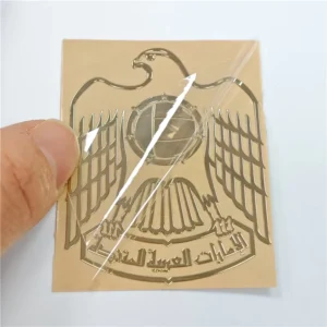 Custom Corporate Logo Electroplated Waterproof Pure Nickel Thin Metal Transfer Stickers for Multiple Surfaces